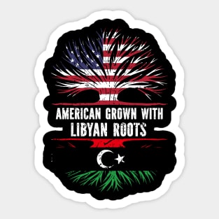 American Grown with Libyan Roots USA Flag Sticker